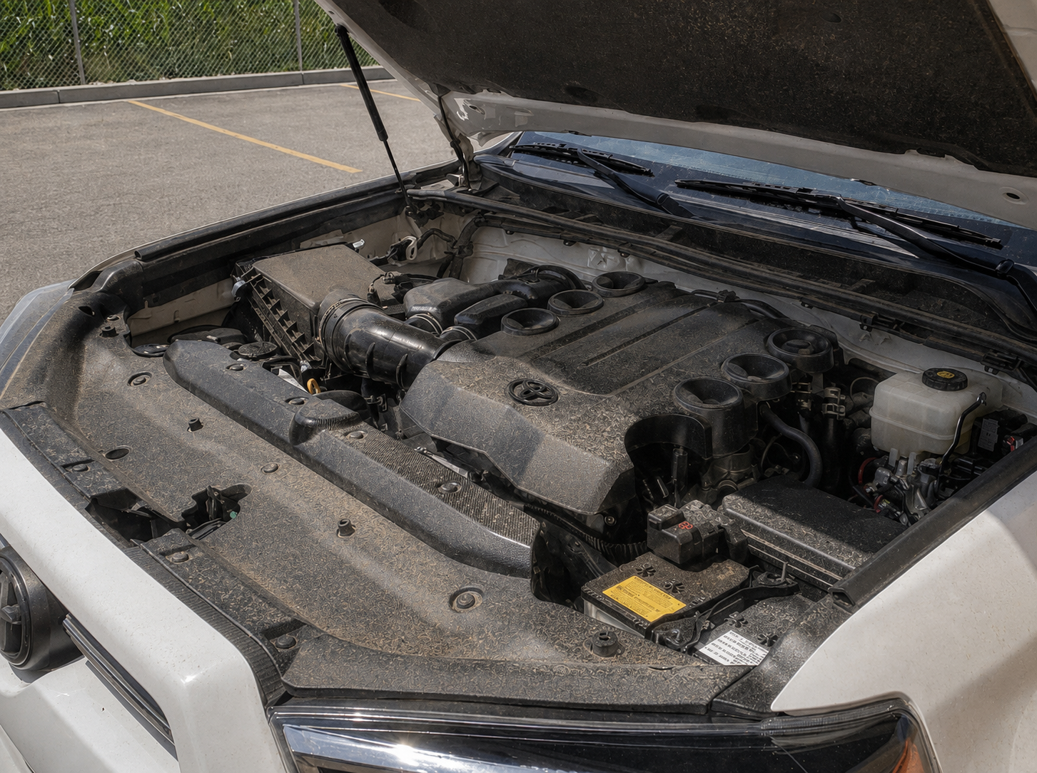Engine bay before detailing Arizona